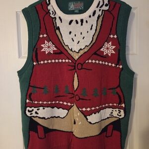 Ugly Christmas Sweater in Green and White